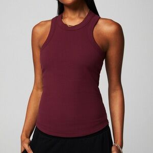 High Neck Rib Built-In Bra Tank